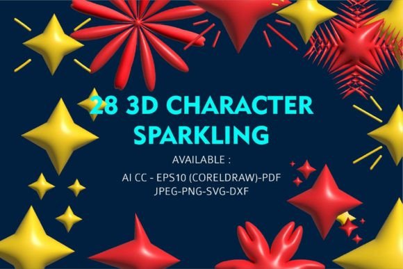 28 3D Sparkling Element Bundles for Creative Projects and Design Flexibility