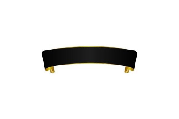 Black and Gold Scroll Banner Ribbon