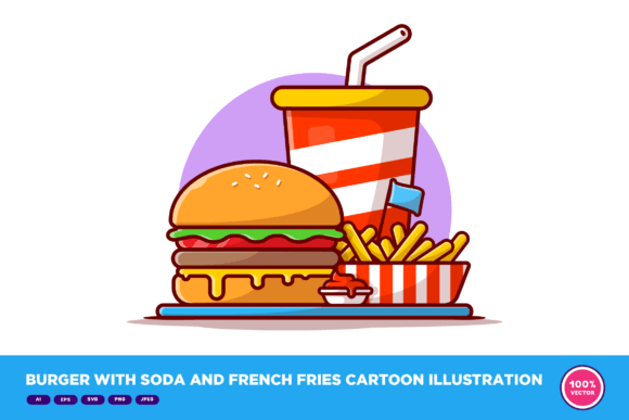 Burger with Soda and French Fries: A Strategic Design Element for Food and Drink Concepts