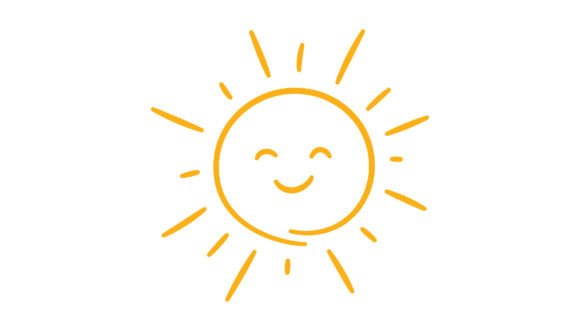 Doodle Childish Sun Icon: A Fun and Functional Visual Element for Designers
