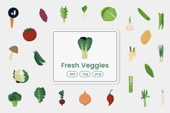 Fresh Veggies Illustration: A Versatile Design Resource for Everyday Creativity