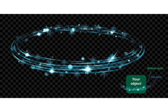 Glowing Ring with Glitters, Snowflakes