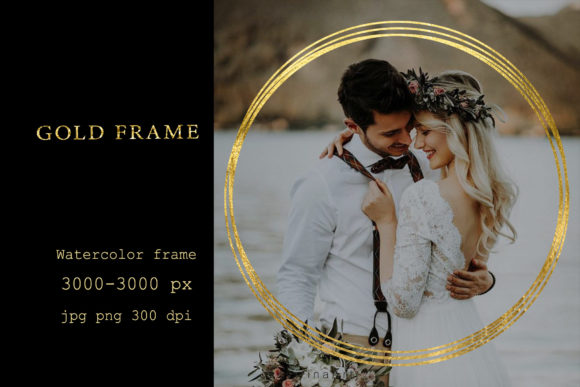 Gold Frame Geometric Sublimation Wedding: A Versatile Design Asset for Creative Professionals
