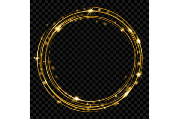 Golden Glowing Fire Ring with Glitters: Elevating Visual Storytelling and Design Projects