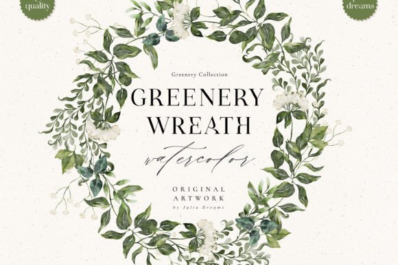 Greenery Watercolor Wreath 4: A Versatile Design for Creative Projects