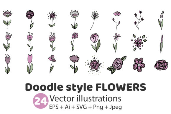 Hand-drawn Flowers: A Creative Bundle for Spring and Summer Designs