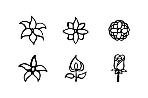 Hand-Drawn Flowers Icons: A Versatile and Artistic Design Resource