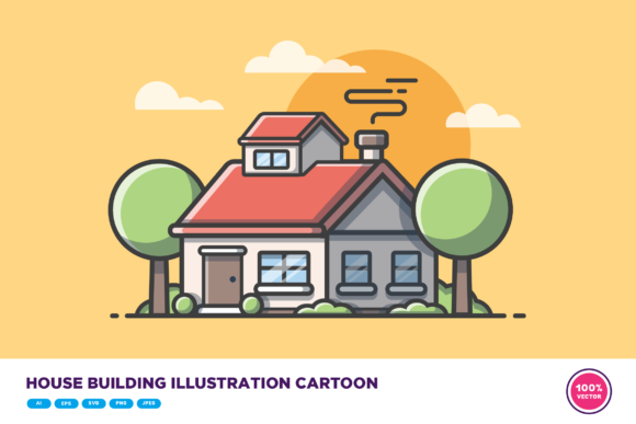House Building Illustration Cartoon: A Versatile Design Asset for Modern Creators