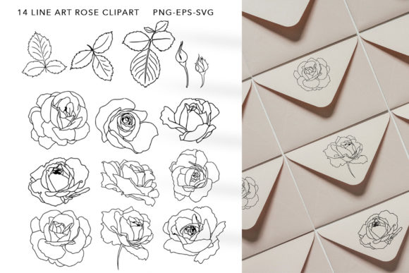 Line Art Roses Svg Clipart: Elevate Your Design Projects