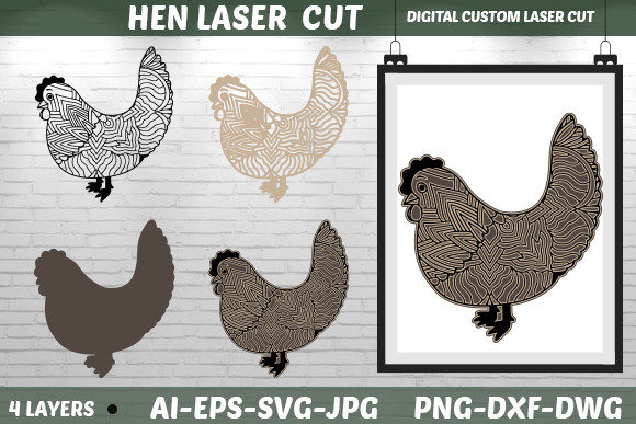 Multilayer Laser Cut Chicken - Hen
