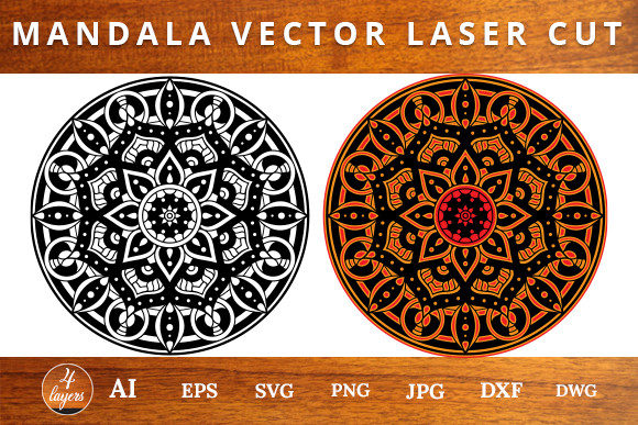 Multilayer Mandala Laser Cut File for Creative Projects