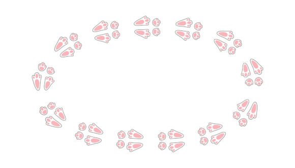 Rabbit or Hare Footprint Trail Frame: A Versatile Design Element for Creative and Commercial Use