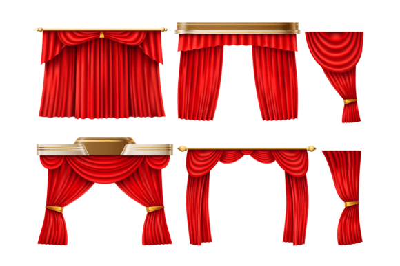 Realistic Theater Red Curtains
