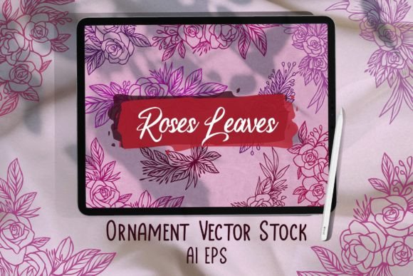 Roses Leaves Vector Element Object