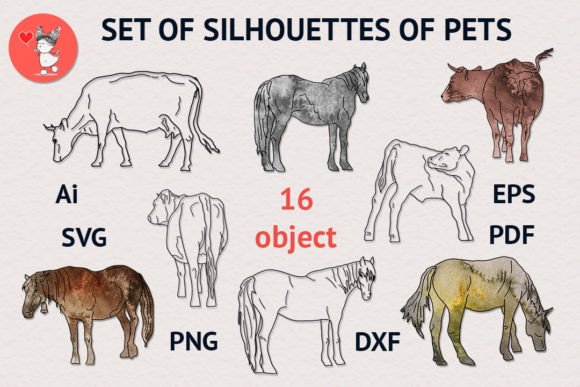 Set of Silhouettes of Pets: Creative Uses and Design Possibilities