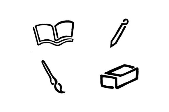 Set of Stationery Hand Drawing Style: Boost Creativity with Vector Icons
