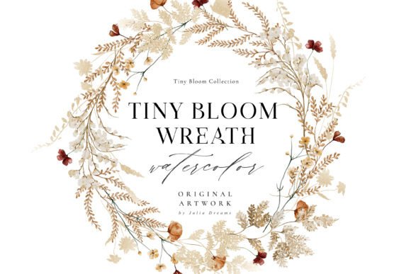 Tiny Bloom Watercolor Wreath 1: A Versatile Design for Creative Projects