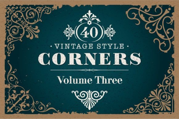 Vintage Style Corners Vector Set 3