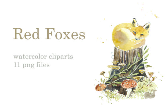 Watercolor Set Red Foxes: A Versatile Digital Asset for Designers